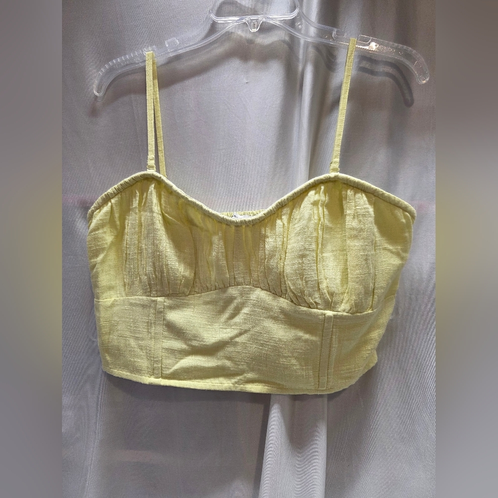American Eagle Outfitters Light Yellow Smocked Top